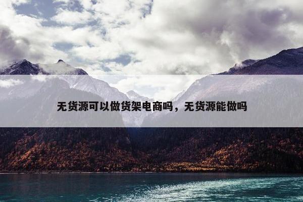 无货源可以做货架电商吗，无货源能做吗