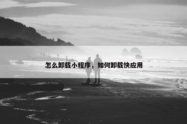 怎么卸载小程序，如何卸载快应用