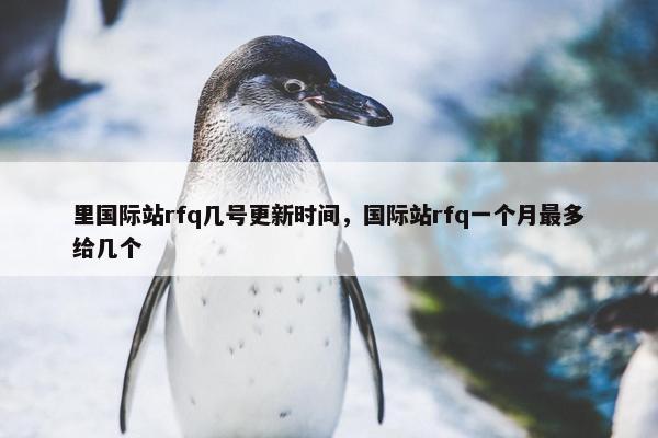 里国际站rfq几号更新时间，国际站rfq一个月最多给几个