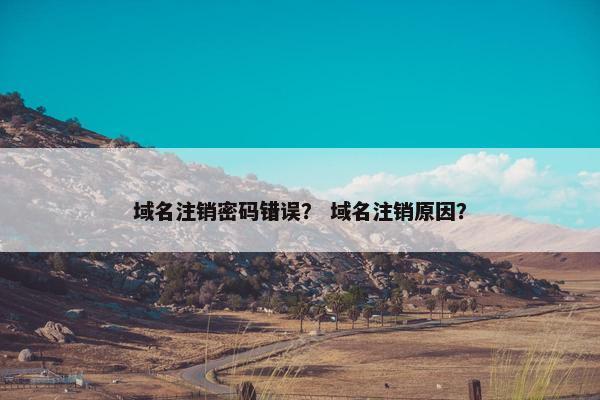 域名注销密码错误？ 域名注销原因？