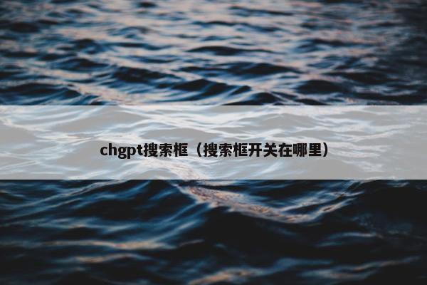 chgpt搜索框（搜索框开关在哪里）