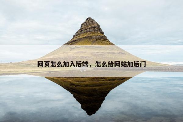 网页怎么加入后端，怎么给网站加后门