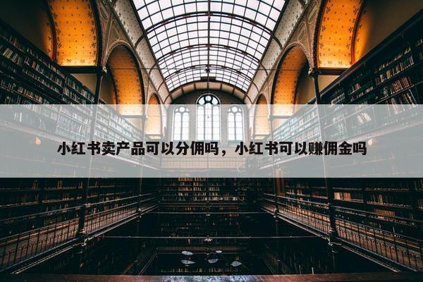 小红书卖产品可以分佣吗，小红书可以赚佣金吗