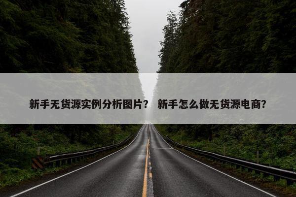 新手无货源实例分析图片？ 新手怎么做无货源电商？