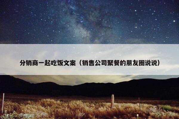分销商一起吃饭文案（销售公司聚餐的朋友圈说说）