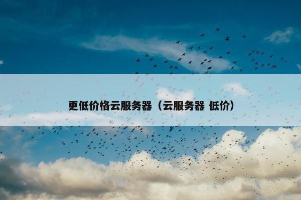 更低价格云服务器（云服务器 低价）