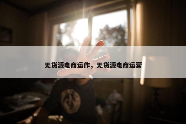 无货源电商运作，无货源电商运营