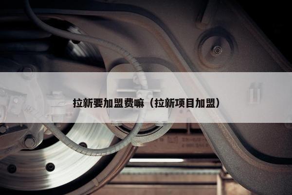 拉新要加盟费嘛（拉新项目加盟）