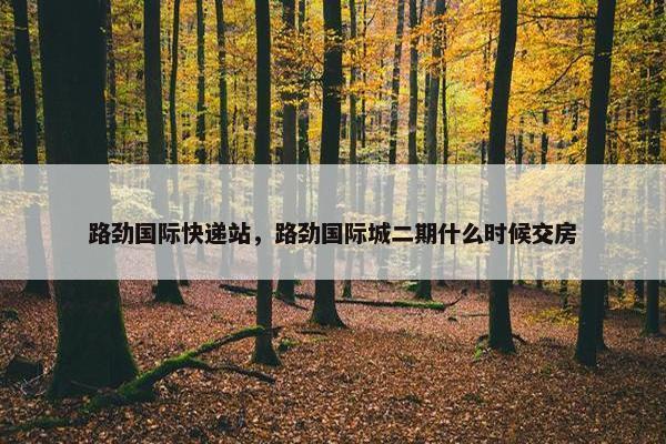 路劲国际快递站，路劲国际城二期什么时候交房