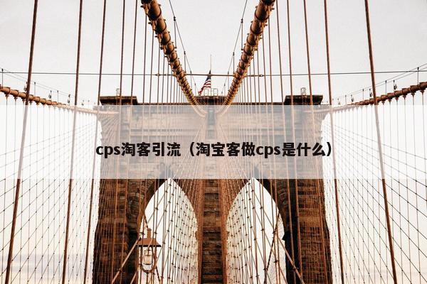 cps淘客引流（淘宝客做cps是什么）