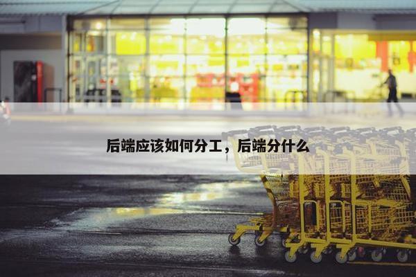 后端应该如何分工，后端分什么