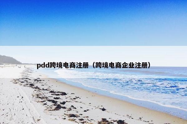 pdd跨境电商注册（跨境电商企业注册）