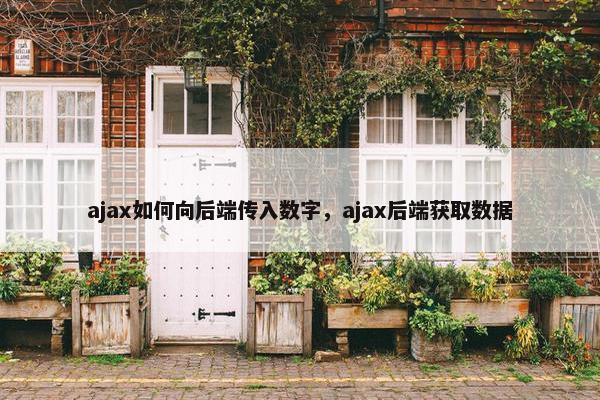 ajax如何向后端传入数字，ajax后端获取数据