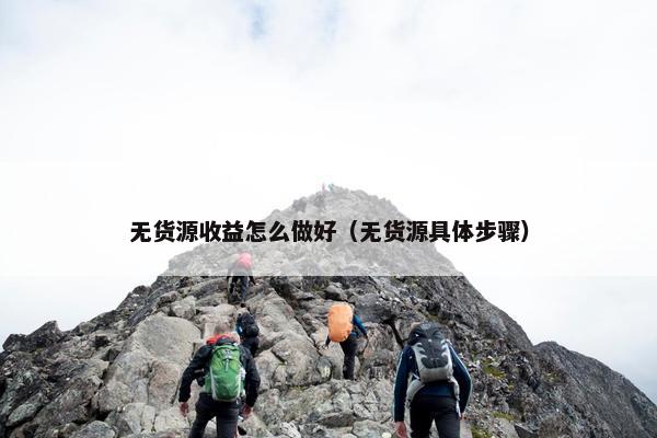 无货源收益怎么做好（无货源具体步骤）
