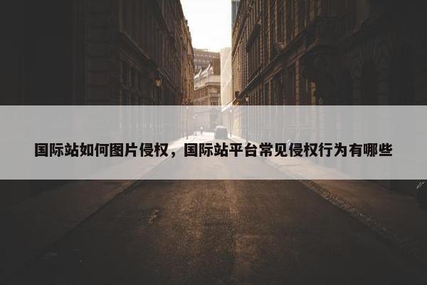 国际站如何图片侵权，国际站平台常见侵权行为有哪些