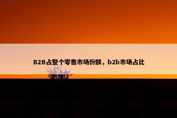 B2B占整个零售市场份额，b2b市场占比