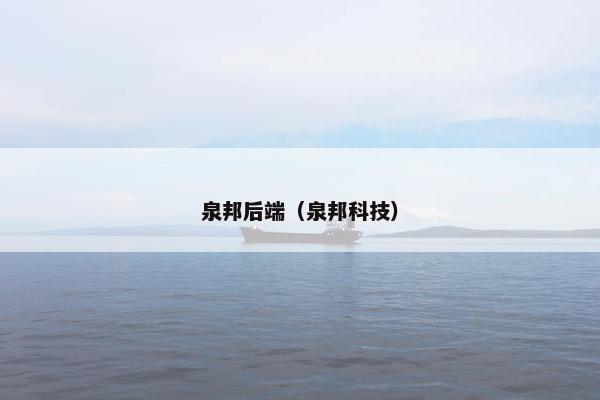 泉邦后端（泉邦科技）