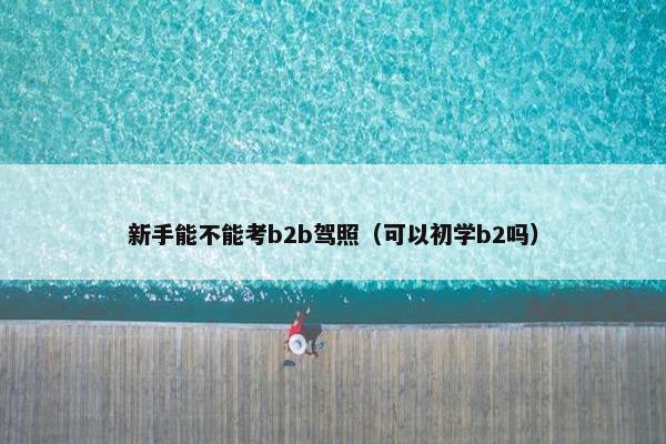 新手能不能考b2b驾照（可以初学b2吗）