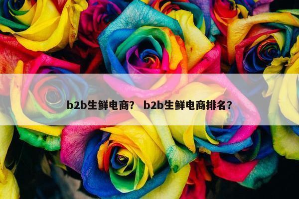 b2b生鲜电商？ b2b生鲜电商排名？