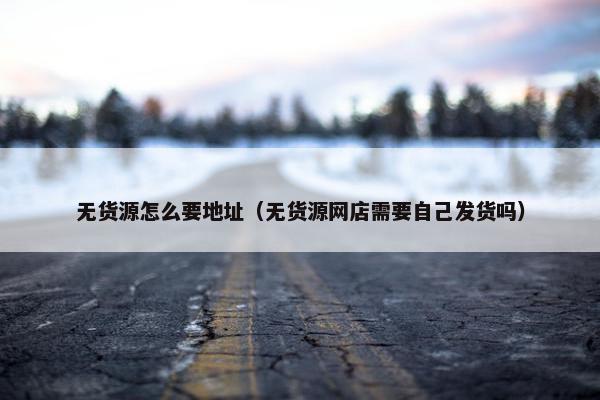 无货源怎么要地址（无货源网店需要自己发货吗）