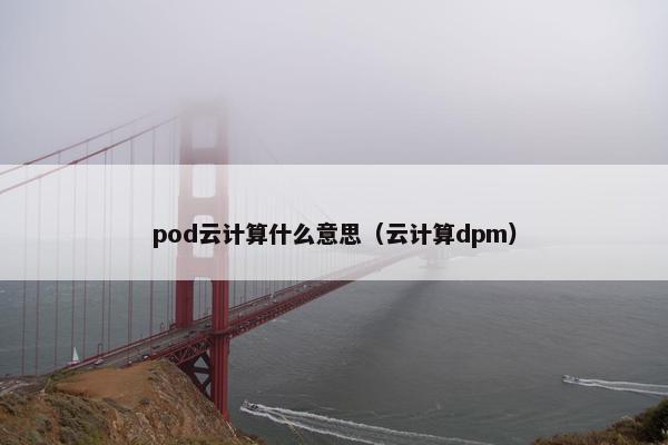 pod云计算什么意思（云计算dpm）