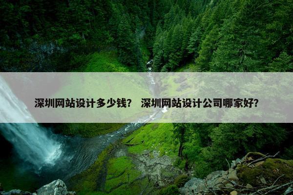深圳网站设计多少钱？ 深圳网站设计公司哪家好？