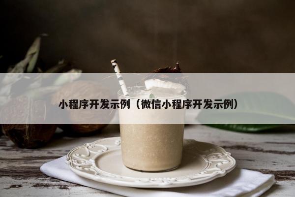 小程序开发示例（微信小程序开发示例）