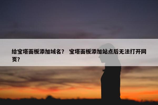 给宝塔面板添加域名？ 宝塔面板添加站点后无法打开网页？