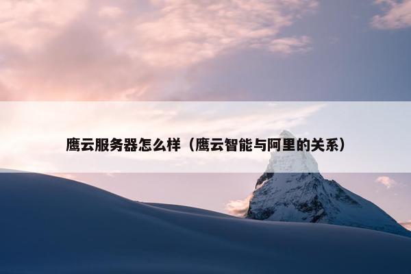 鹰云服务器怎么样（鹰云智能与阿里的关系）