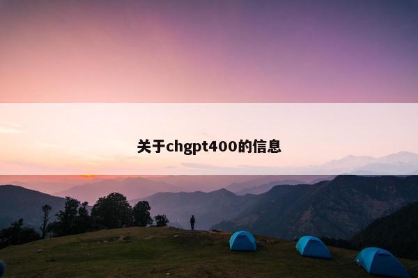 关于chgpt400的信息