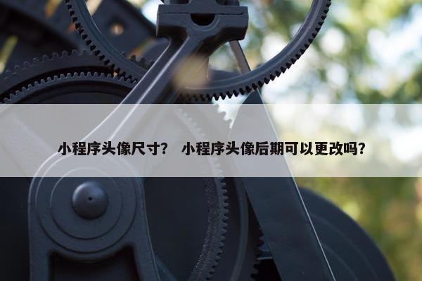 小程序头像尺寸？ 小程序头像后期可以更改吗？