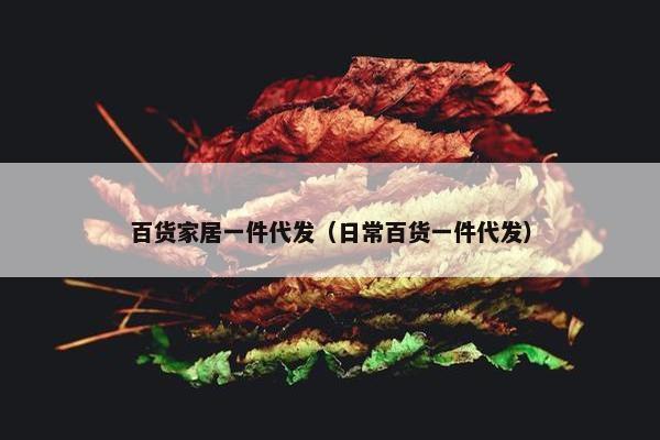 百货家居一件代发（日常百货一件代发）