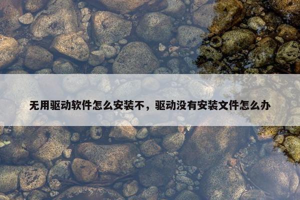 无用驱动软件怎么安装不，驱动没有安装文件怎么办