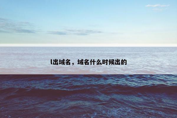 l出域名，域名什么时候出的