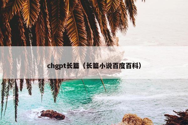 chgpt长篇（长篇小说百度百科）