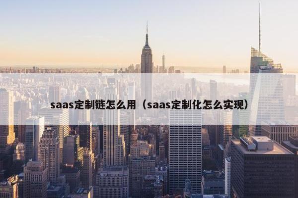 saas定制链怎么用（saas定制化怎么实现）