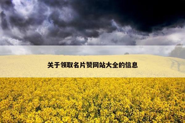 关于领取名片赞网站大全的信息