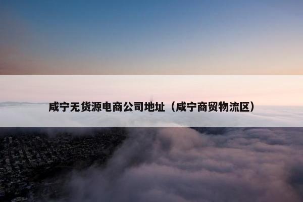 咸宁无货源电商公司地址（咸宁商贸物流区）