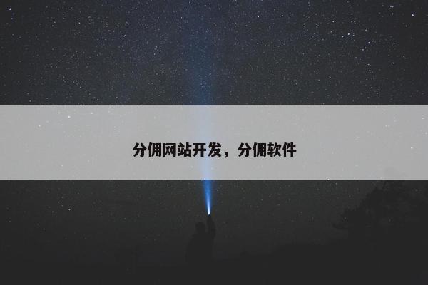 分佣网站开发，分佣软件