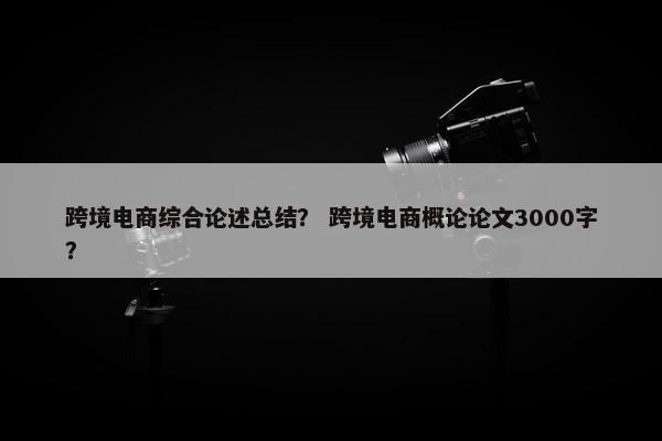跨境电商综合论述总结？ 跨境电商概论论文3000字？