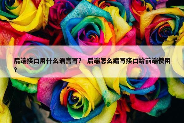 后端接口用什么语言写？ 后端怎么编写接口给前端使用？