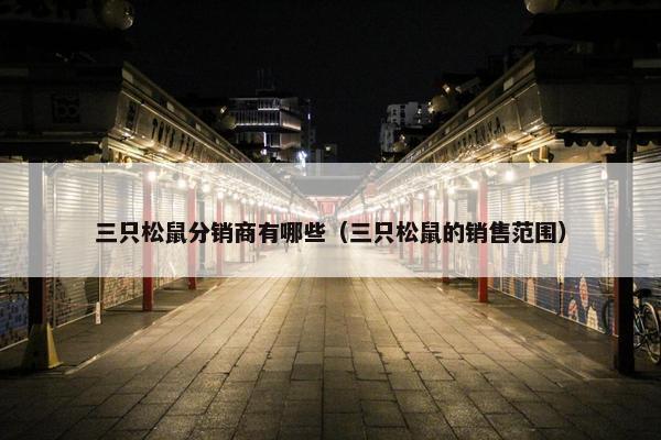 三只松鼠分销商有哪些（三只松鼠的销售范围）