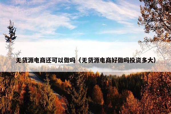 无货源电商还可以做吗（无货源电商好做吗投资多大）