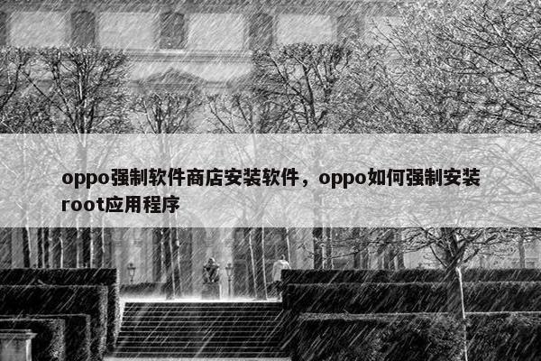 oppo强制软件商店安装软件，oppo如何强制安装root应用程序