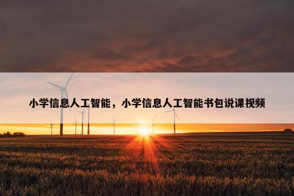 小学信息人工智能，小学信息人工智能书包说课视频