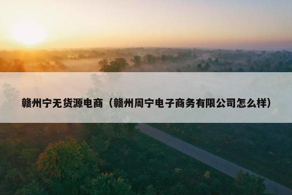 赣州宁无货源电商（赣州周宁电子商务有限公司怎么样）