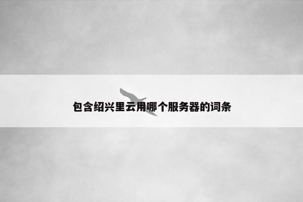 包含绍兴里云用哪个服务器的词条