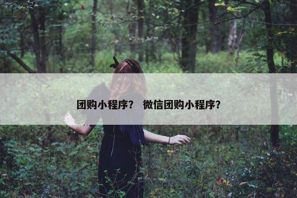 团购小程序？ 微信团购小程序？