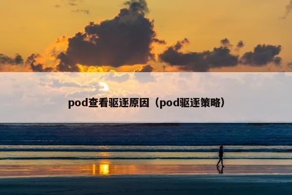 pod查看驱逐原因（pod驱逐策略）