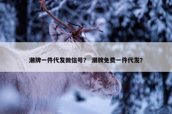潮牌一件代发微信号？ 潮牌免费一件代发？